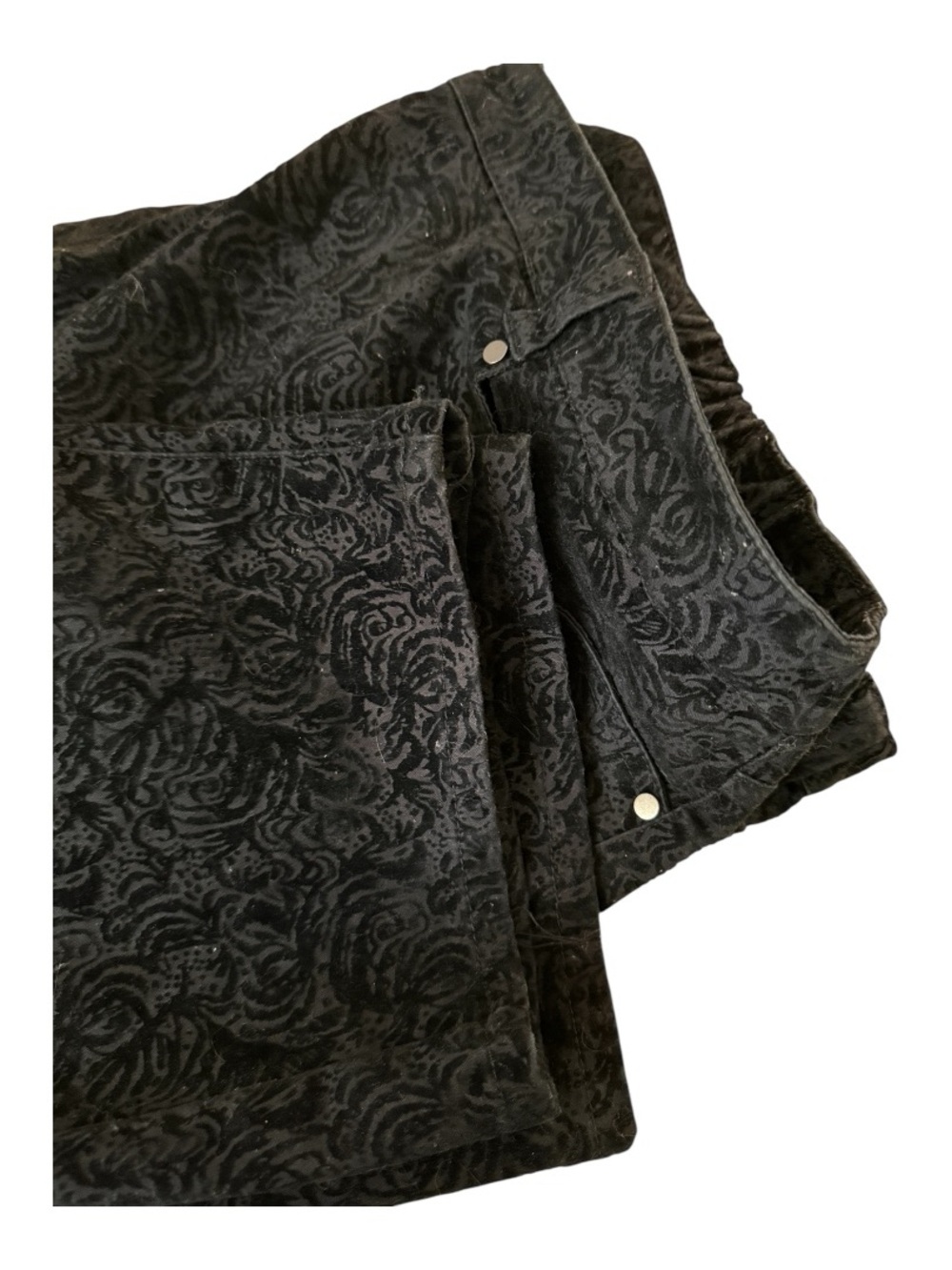 Catherines Black Floral-Textured Pants Size 32w